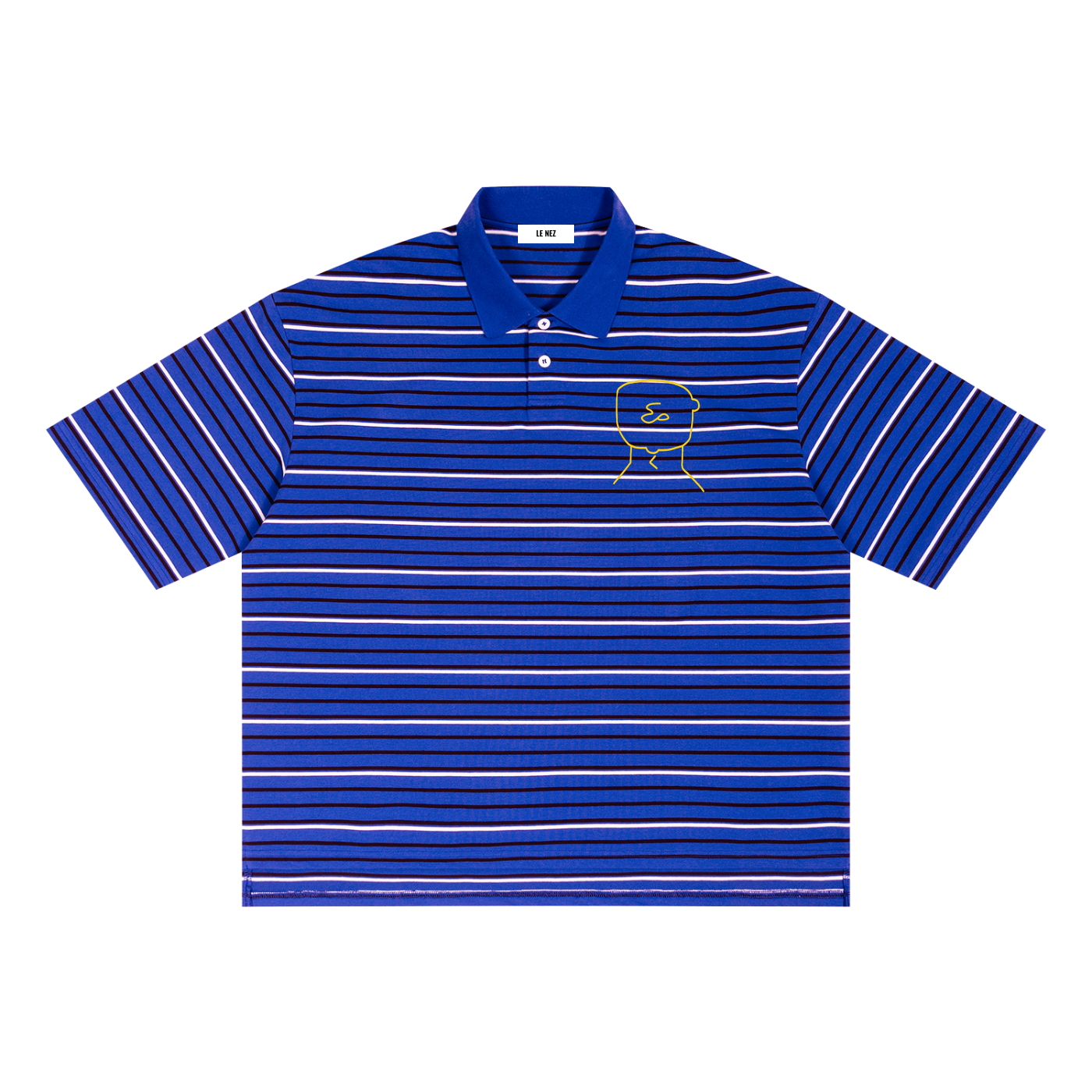 Unisex Striped Boxy Collared Polo Shirt