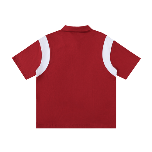 Contrast Panel Cotton Polo Shirt
