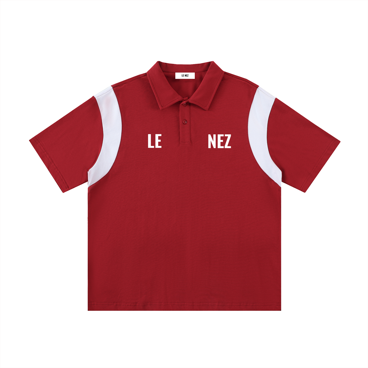 Contrast Panel Cotton Polo Shirt